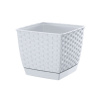 kvetináč 16cm RATOLLA SQUARE DRLK165-S449 biely plastový PROSPERPLAST