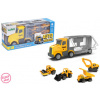 Auto nákladní stavební stroje box na autíčka set 28 cm 4 ks - český obal