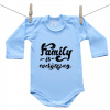 Boodyy Modré body s dlhým rukávom Family is everything 62 (2-4 mesiace)