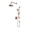 OMNIRES Armance - Sprchový set s batériou pod omietku, s telesom, priemer 22,5 cm, kefovaná meď SYSAM20ORB