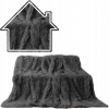 Prikrývka na posteľ - Čierna talianska chlpatá posteľ pre posteľ 200x220 Kapa (Čierna talianska chlpatá posteľ pre posteľ 200x220 Kapa)