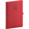 NOTIQUE Týdenní diář Diamante 2026, červený, 15 x 21 cm