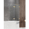 New Trendy Avexa Gold Shine vaňová zástena 100 cm dvojdielny zlatá lesklé/číre sklo EXK-2183