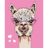 Maľovanie podľa čísel – Lama s okuliarmi, 80 × 100 cm, bez rámu a bez napnutia plátna 8596530059509