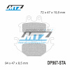 MTZ Brzdové doštičky DP967-STA - zmes Standard