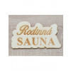 LYMFY | Nápis Rodinná sauna 20cm laserovaný na tabuľke oval | prírodné drevo