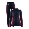 Dámska dvojdielna súprava funkčného prádla CRAFT CORE Dry Baselayer tmavomodrá s ružovou L