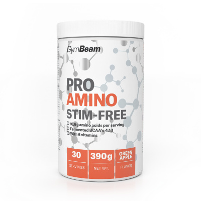 ProAMINO stim-free - GymBeam barva: shadow, Příchuť: Zelené Jablko, Balení (g): 390 g