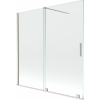 Mexen Velar vaňa dvojdielna posuvná 160 x 150 cm, transparentná, brúsený nikel - 896-160-000-01-97