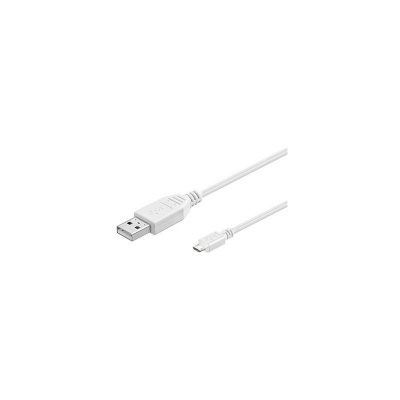 PremiumCord Kabel micro USB 2.0, A-B 5m, bílá (ku2m5fw)