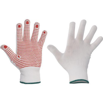 CERVA GANNET rukavice|pletené nylonové s PVC terčíkmi 10