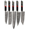 Sada damaškových kuchynských nožov ZA 37462 Sada 5ks Čierna Červená
