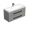 Swiss aqua technologies Koupelnová skříňka s černou úchytkou a umyvadlem SAT Cube Way 100x53x40 cm beton mat CUBE2C100ZBE