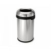 SIMPLEHUMAN Odpadkový kôš do komerčných priestorov - 80 l, guľatý, otvorený, matná nerez oceľ CW1469