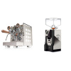 Rocket Espresso Appartamento, white, walnut + Eureka Mignon Perfetto, NX black