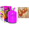 Balóniky s héliom Helium na 20 balónikov a sada latexových balónikov - chrómovaná ružovozlatá / rosegold 7 ks, 30 cm (8595596320097)