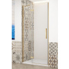 GELCO TRINITY GOLD MATT 80cm ľavé dvere do niky s pevnou stenou v rovine, profil zlato mat, sklo číre, GT1280CL-G