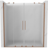 Mexen Velar Duo, posuvné sprchové dvere do otvoru 180 cm, 8mm sklo námraza, medená matná, 871-180-000-32-65
