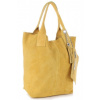 Kožené kabelka shopper bag Genuine Leather žltá 801