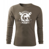 DRAGOWA Fit-T tričko s dlhým rukávom muscle army original, olivová 160g/m2 - XXL