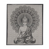 Sanu Babu Prikrývka s tlačou, Budha, hnedo-béžový podklad, čierna tlač, 210x202cm