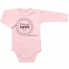 Body dlhý rukáv Baby Nellys, Made with love, ružové 62 (2-3m)