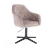 LuxuryForm DESIGN Kreslo ROMA VELUR na čiernom kríži - svetlo šedé