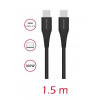 Datový kabel Swissten USB-C / USB-C 100W PD 1,5 m Černý (Swissten Datový Kabel USB-C/USB-C 5A (100W) Power Delivery, 1,5 m Černý, Rychlý Přenos a Nabíjení)