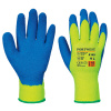 PORTWEST COLD GRIP A145 / Zimné latexové rukavice - žltá/modrá XXL
