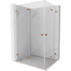 Mexen Lunar-F Duo, skladací sprchový kút 90 x 80 cm, 8mm číre sklo, profil medená matná, 836-090L-080P-65-00
