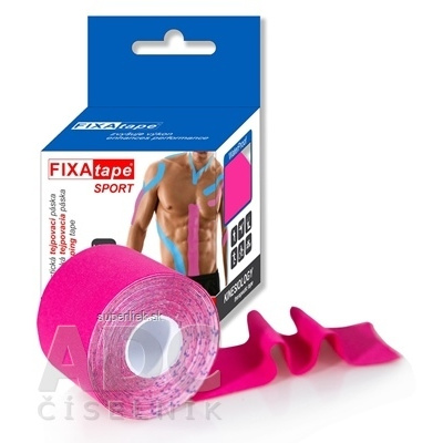 FIXAtape tejpovacia páska SPORT kinesiologická, elastická, ružová, 5cm x 5m, 1x1 ks, 8594027313981