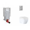 Grohe Uniset Set predstenovej inštalácie, klozetu, dosky SoftClose a tlačidla Skate Cosmopolitan, Triple Vortex, kefovaná nerezová oceľ SANI15BB2106-GR