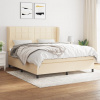 zahrada-XL Posteľný rám boxspring s matracom krémový 160x200 cm látka 3127978