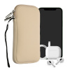 kwmobile Universal telefon Pouch Size XL - 6.7/6.8 - Neoprene smartphone Pouch with Zip - Water-Repellent Mobile Pouzdro na telefon - Sleeve in Cream