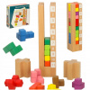 Iko náučné drevené kocky Montessori farebné