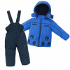 Detská kombinéza - Zimné kombinézy teplé hrubé izolované bunda a nohavice sa priblížia 104 NAVY BLUE, modrá, modrá (104/110 Fat Warm Winter Suit)