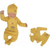 Z&Z Z & Z 3-dielna súpravička body, polodupačky s povrázkom a čiapočka - horčicová, veľ. 68, 68 (3-6m)