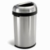 SIMPLEHUMAN Odpadkový kôš pre komerčné haly, 60 l, polguľatý, otvorený, kartáčovaná oceľ CW1468