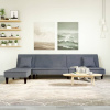 Pohovka v tvare L tmavosivá 255x140x70 cm zamat-ForU-3157252