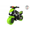 Teddies Odrážadlo motorka zeleno-čierna plast na batérie so svetlom so zvukom v sáčku 36x53x74cm