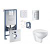 Grohe Rapid SLX - Set predstenovej inštalácie, klozetu, dosky SoftClose, tlačidla Skate Cosmopolitan a súpravy na vhadzovanie tabliet, chróm SANI11BB2125