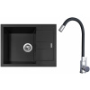 Set Sinks G22826 (dřez Amanda 650 Pureblack 26 + baterie Elasta Nerez/Černá)