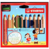Buntstift, Wasserfarbe & Wachsmalkreide - STABILO woody 3 in 1 - 10er Pack mit Spitzer - mit 10 verschiedenen Farben (Hračka)