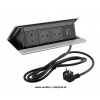 Elektrická zásuvka LEGRAND - POP UP (hliník elox - 3 x 230 V + 1 x USB A/C)
