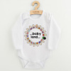 Detské body s potlačou New Baby ...baby land... Biela 74 (6-9m)