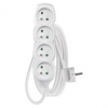 EMOS Predlžovací kábel 3 m / 4 zásuvky / biely / PVC / 1 mm2 P0413