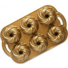 Nordic Ware Forma na 6 malých bábovek Swirl zlatá 0,71 l