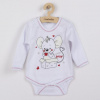 NEW BABY Dojčenské body s dlhým rukávom New Baby Mouse biele - 62