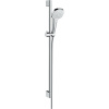 HANSGROHE Croma Select E sprchová súprava, ručná sprcha 3jet Vario EcoSmart 110 x 110 mm, 90 cm sprchová tyč, jazdec a sprchová hadica 160 cm, biela/chróm, 26593400