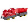 Nákladný vlak Mini Train With Wagon Power Worker BIG s vyklápateľným vozňom dĺžka 45 cm červený od 24 mes